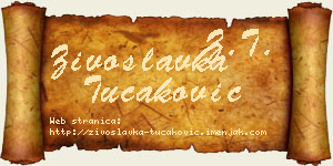 Živoslavka Tucaković vizit kartica